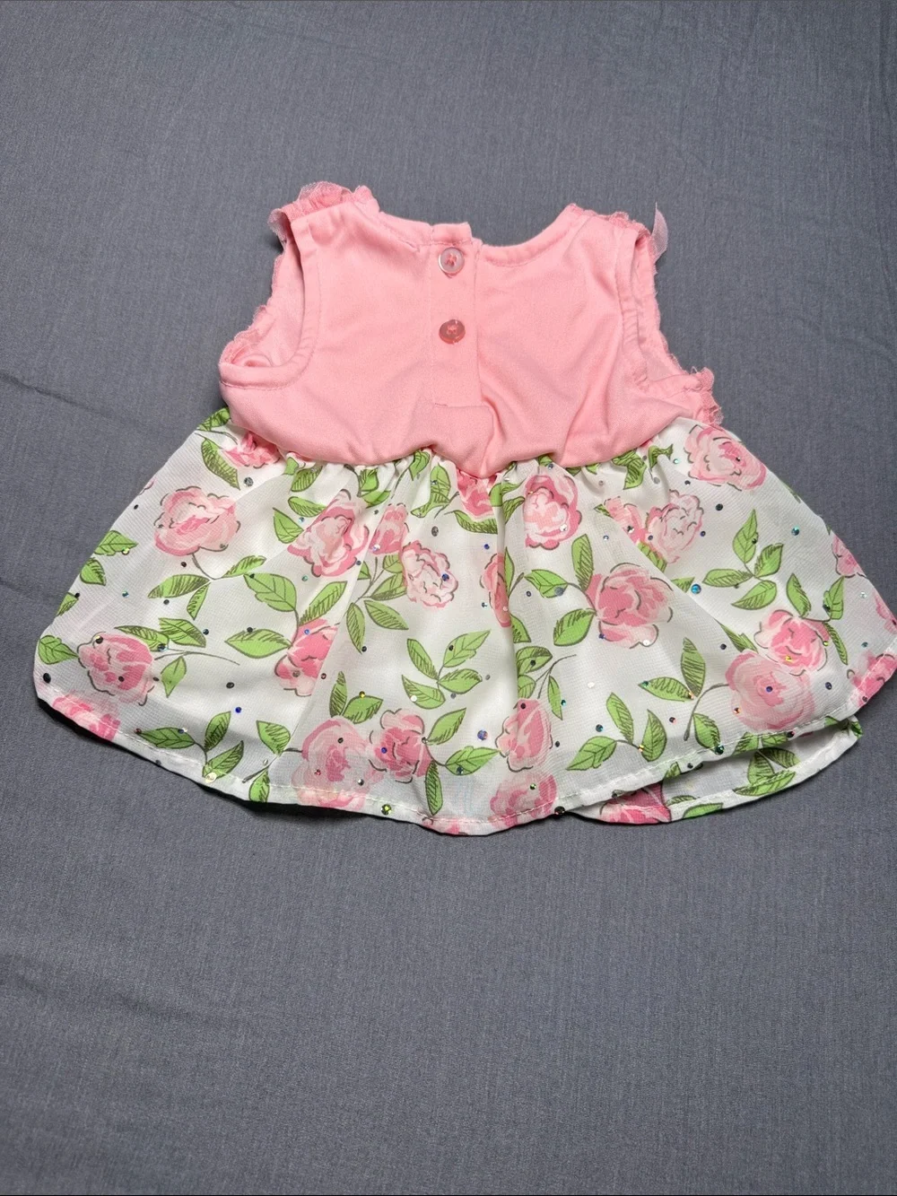 Little Lass Baby Pink Rosette Dress Top